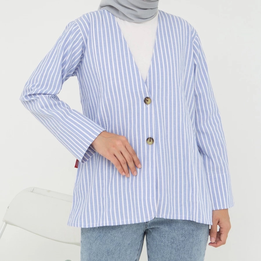 RILLEY - Blazer Salur Nisrina Outer Wanita Luaran Jaket