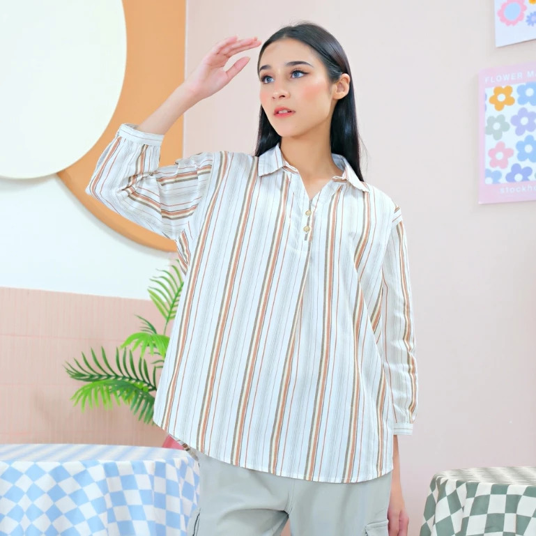 RILLEY - Kemeja Blus Thea Atasan Blouse Wanita-80DATI