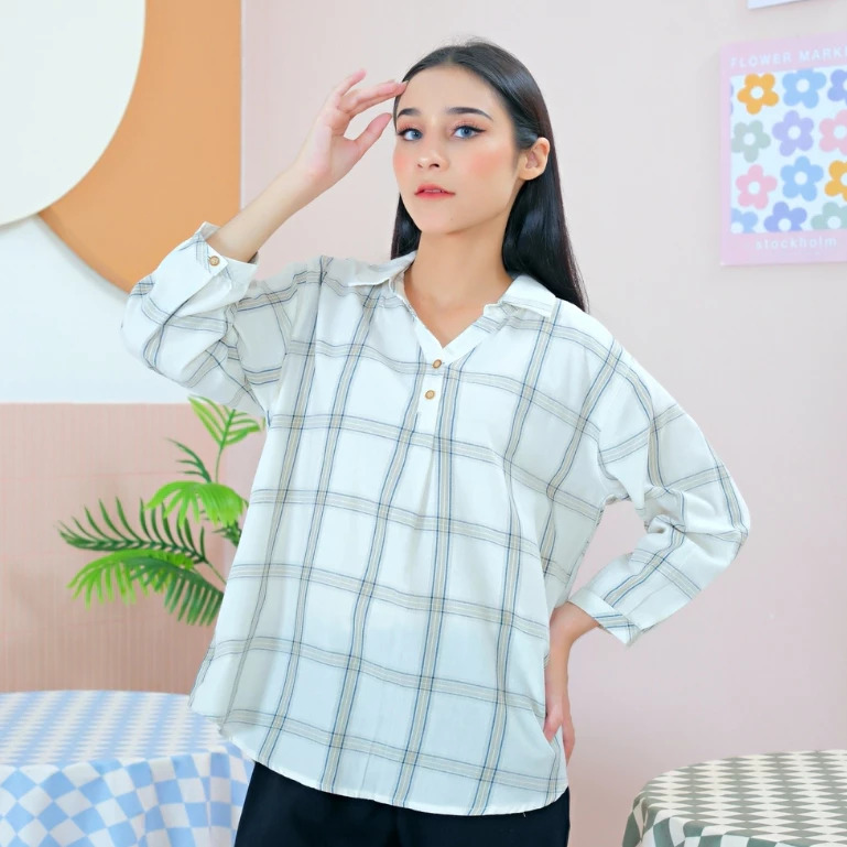 RILLEY - Kemeja Blus Evelyn Atasan Blouse Wanita