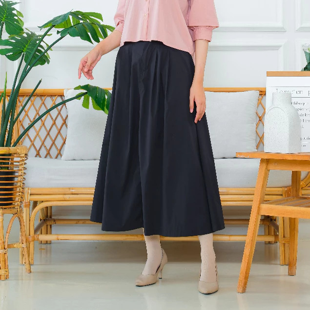RILLEY - Rok Rafaela Rok Wanita Polos Midi Skirt Bahan Nilon